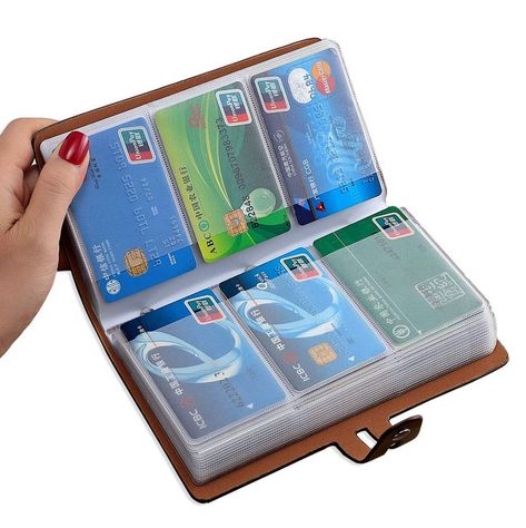 RFID Credit Card Holder, Leather Business Card Organizer with 96 Card Slots, Credit Card Protector for Managing Your Different Cards and Important Documents to Prevent Loss or Damage (Brown) Gift Card Displays, Business Card Organizer, Leather Business Card, Vip Card, Credit Card Holder Wallet, Leather Credit Card Holder, Important Documents, Business Card Case, Rfid Wallet