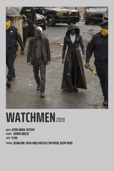 minimalist poster Watchmen Poster, Watchmen Hbo, Tv Show Posters, Show Posters, Abdul Mateen, Tom Mison, Polaroid Posters, Regina King, Movies Posters