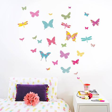 Girls Wall Stickers, Wall Sticker Design, Butterfly Wall Decals, Childrens Wall Stickers, Nursery Wall Stickers, Butterfly Wall Decor, Kids Room Wall Decor, Butterfly Wall Stickers, Kids Wall Decals