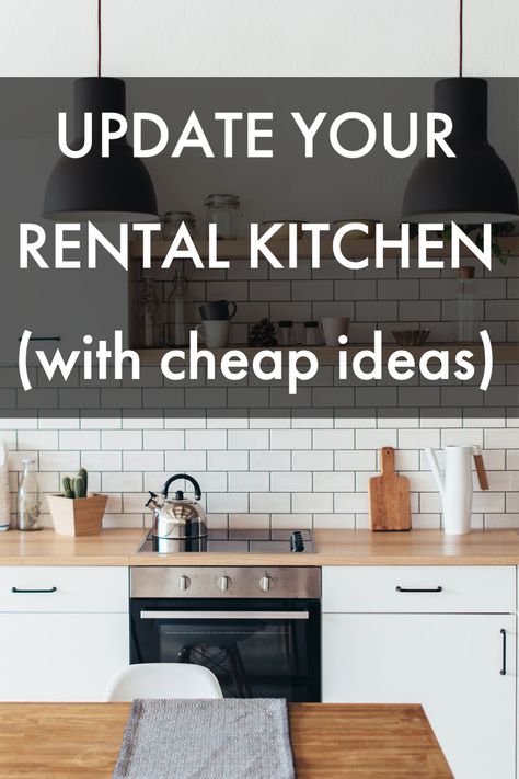 Temporary Countertop Apartments, Update Apartment Kitchen, Rental House Kitchen Makeover, Diy Small Kitchen Cabinets, Change Kitchen Counters, Rental Property Kitchen Remodel, Old Apartment Kitchen Makeover, Small Rental Kitchen Makeover, How To Update A Rental House