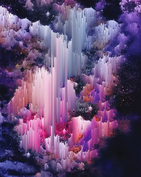 I Create Colorful Abstract Images That Look Like Celestial Dreams Purple Art Abstract, Soyut Sanat Tabloları, Abstract Art Inspiration, Purple Art, Arte Inspo, Glitch Art, Pouring Art, Abstract Images, Canvas Art Painting