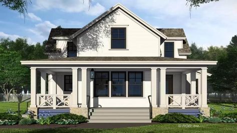 Square House Design, Unique Home Plans, Southern Farmhouse Plans, Traditional Farmhouse Plans, Two Story Farmhouse Plans, Square Floor Plans, Small House Blueprints, Cottage Plans, Southern Living House Plans