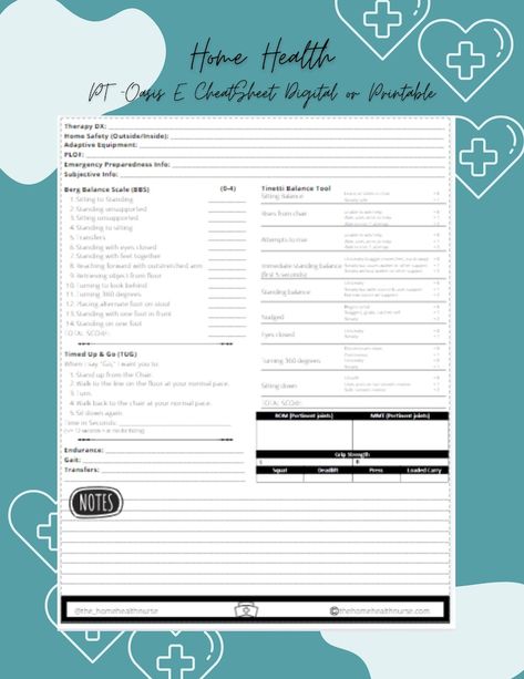 Oasis E Therapy Cheatsheet Start of Care Template OASIS SOC Physical Therapy Digital Planner Home Health Admission Form PT - Etsy Admission Form, Adaptive Equipment, Planner Templates, Home Safety, Cheat Sheets, Emergency Preparedness, Home Health, Physical Therapy, Home Care