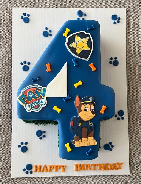 Number 4 Cake Paw Patrol, Paw Patrol Rectangle Cake, Paw Patrol Number 4 Cake, 4 Paw Patrol Cake, Paw Patrol Ice Cream Cake, Mighty Pups Birthday Party Cake, Number 4 Paw Patrol Cake, Mighty Pups Birthday Cake, Chase Cake Paw Patrol