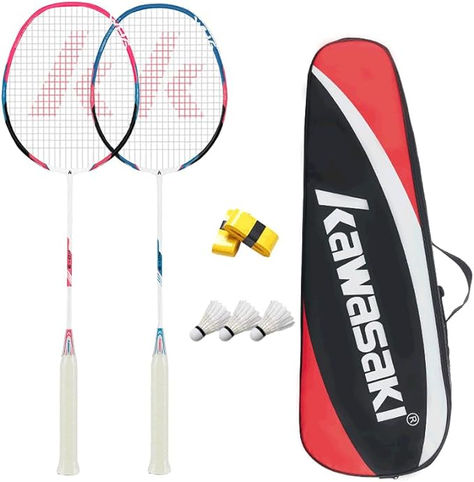 Kawasaki Badminton Set Professional Graphite Badminton Birdie, Badminton Bag, Badminton Set, Badminton Court, Racquets, Badminton Racket, Sports Training, Carry On Bag, Sports Equipment