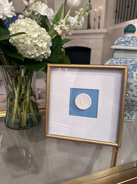 Made-to-order 8x8 Framed Intaglio - Etsy Tabletop Styling, 8x8 Frame, Chicago Apartment, Toddler Room, Cornflower Blue, Blue Background, Bedroom Inspirations, Gold Frame, Blue Backgrounds