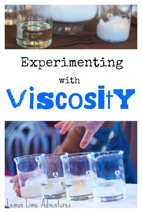 Experimenting with Viscosity | Simple Science Experiment with Liquids using the Scientific Method Apologia Physical Science, Kitchen Science Experiments, The Scientific Method, Simple Science, Chemistry Experiments, 6th Grade Science, Kid Experiments, Easy Science Experiments, High School Science