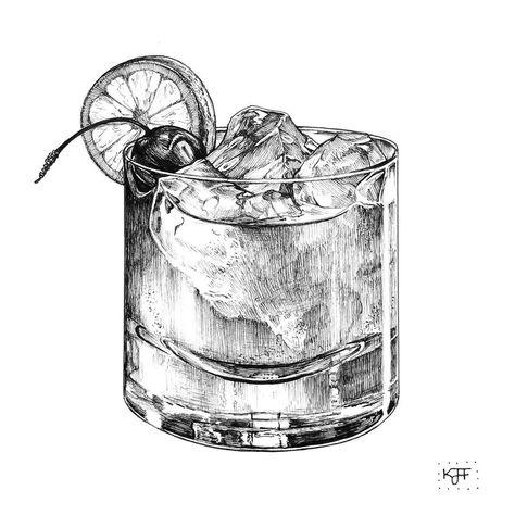 Bar Pics, Cocktails Clipart, Finger Tats, Cocktail Illustration, Tattoo Fails, Art & Craft Paint, Ice Art, Good Whiskey, Dorm Art