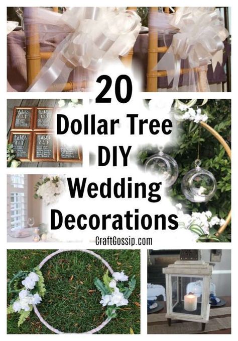 20 Dollar Tree Wedding Decorations You Can DIY – DIY Weddings Dollar Tree Diy Bridal Shower Decor, Dollar Tree Bridal Shower Decor, Dollar Tree Bridal Shower Ideas, Diy Backyard Wedding On A Budget, Dollar Store Centerpiece Ideas Wedding, Dollar Store Wedding Decorations, Dollar Tree Wedding Ideas, Diy Rustic Wedding Decorations, Dollar Tree Wedding Decorations