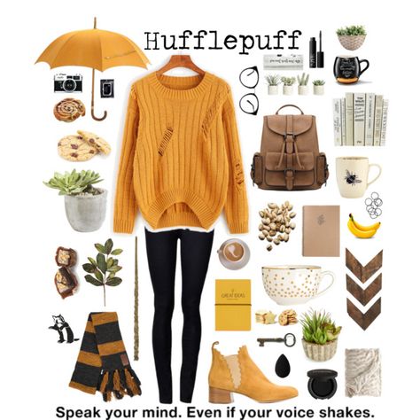 Hufflepuff Clothes, Leo Outfits, Geek Outfits, Hufflepuff Stuff, Harry Potter Houses Outfits, Hogwarts Shifting, Major Aesthetic, Hufflepuff Outfit, Horned Serpent