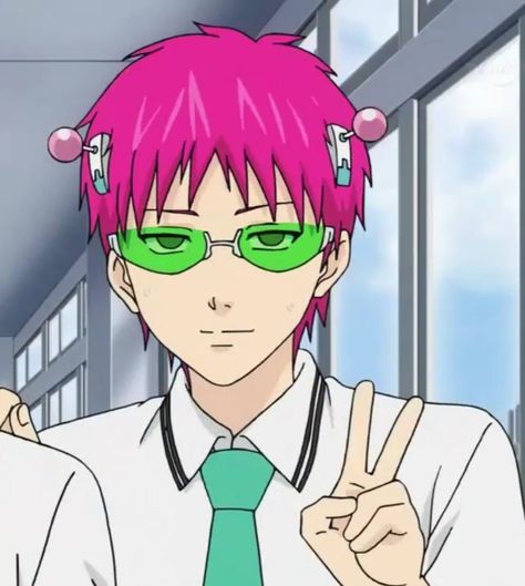 Kusuo Saiki, Disastrous Life Of Saiki K, Saiki Kusuo, Saiki K, Anime Wall, Pink Hair, Anime Boys, Anime Stuff, Anime Icons