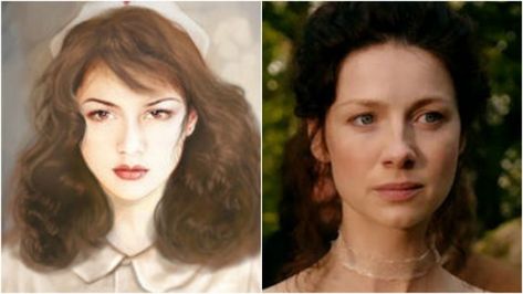 How the cast of Outlander should really look: Claire Randall Claire Fraser Hair, Claire Outlander, Outlander Style, Duncan Lacroix, Claire Randall, Outlander Fan Art, Outlander Claire, Outlander Season 1, Literary Characters