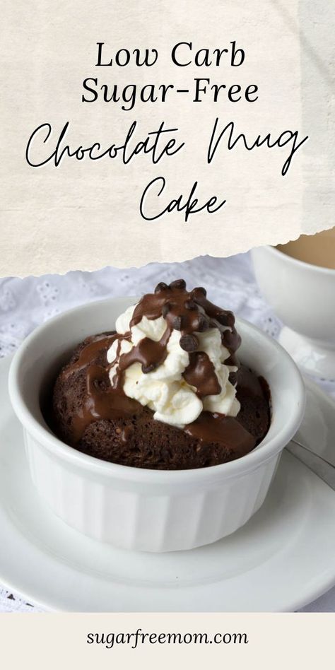 Mug Cake Low Carb, Low Calorie Mug Cake, Healthy Chocolate Mug Cake, Keto Dairy Free, Low Sugar Cakes, Low Carb Dairy Free, Sugar Free Chocolate Cake, Low Carb Mug Cakes, Gluten Free Mug Cake