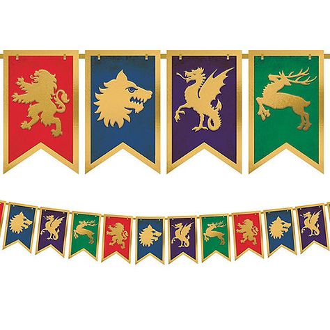 Castle Classroom, Camp Decorations, Medieval Feast, Medieval Banner, Olympic Theme Party, Knight Birthday Party, Medieval Banquet, Castle Crafts, Castle Party