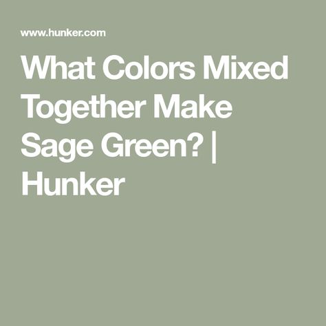 What Colors Mixed Together Make Sage Green? | Hunker How To Make Sage Green, How To Make Sage Green Paint, Colors Mixed Together, Sage Green Kitchen Walls, Green Kitchen Walls, Green Painted Walls, Dried Sage, Sage Green Paint, Sage Green Kitchen