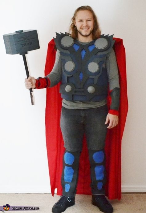 This homemade costume for men entered our 2013 Halloween Costume Contest. Diy Thor Costume, Thor Halloween Costume, Thor Halloween, Diy Costumes Men, Diy Superhero Costume, Mother Daughter Activities, Thor Costume, Loki Costume, High School Special Education