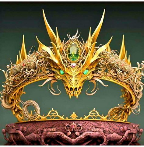 Magic Crown Fantasy Art, Crown Fantasy Art, Fantasy Crown Art, Fantasy Crown Queens, Fantasy Crowns, Dragon Crown, Jewelled Headpiece, Fantasy Crown, Crown Aesthetic