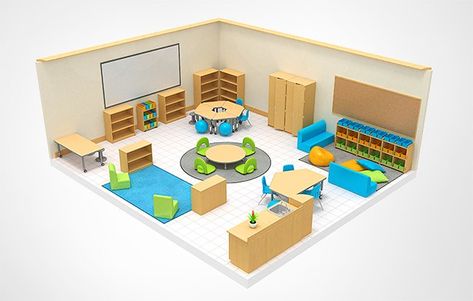 Complete Classrooms | Lakeshore® Learning Materials Classroom Floor Plan, Preschool Classroom Layout, Preschool Classroom Setup, School Library Design, Classroom Planning, Daycare Decor, Toddler Teacher, Preschool Schedule, Lakeshore Learning