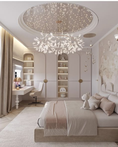 Chandelier For Bedroom, Luxury Kids Bedroom, Hiasan Bilik Tidur, Modern Kids Bedroom, Classy Bedroom, Farmhouse Master, Kids Interior Room, Nordic Modern, Dream House Rooms