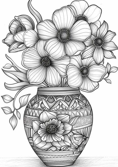 Get creative with our 26 Flower Pot Templates! This free printable PDF is perfect for kids and adults to enjoy crafting and decorating. Download now for a fun and floral art project! #FlowerPotTemplates #FreePrintable #CraftingPDF #DIYDecor #ArtProject #PrintableCrafts #FloralFun #CreativeActivity 🌼🎨 Flower Pot Template, Pot Template, Free Stencils Printables Templates, Pot Drawing, Personalized Flower Pot, Stencils Printables Templates, Floral Coloring Pages, Flowers Black And White, Book Coloring Pages