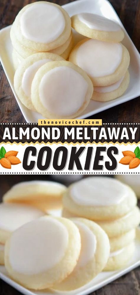 Almond Meltaway Cookies, cookies, desserts Almond Meltaway Cookies, Meltaway Cookies, Almond Shortbread, Baking List, Dessert Aux Fruits, Cookies Easy, Oreo Dessert, Almond Flavor, Almond Cookies