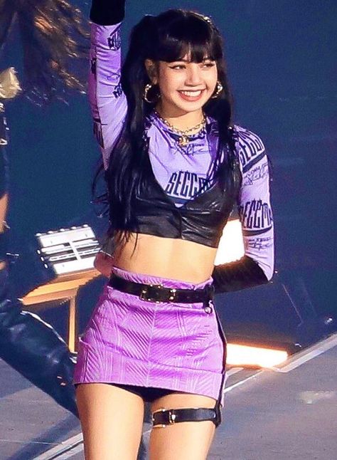 Cute Lisa, Purple Outfit, Purple Outfits, Fancy Outfits, Black Pink Kpop, Performance Outfit, Cosplay Outfits, Kpop Outfits, Blackpink Lisa