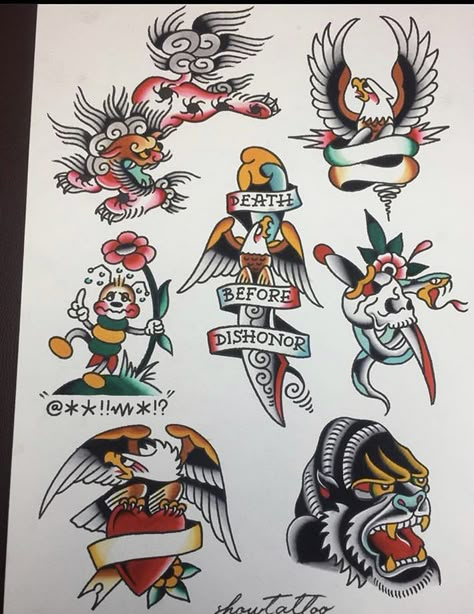 Flash Sheet Ideas, Traditional Tattoo Flash Art, Flash Sheet, Japanese Art Prints, Traditional Tattoo Art, Traditional Tattoo Flash, Tattoo Flash Art, School Tattoo, Flash Art