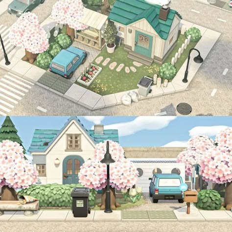 Acnh House Entrance Ideas, Animal Crossing Residential Area Ideas, Animal Crossing Island City Theme, Acnh Island Towncore, Acnh Island Designs Town Hall, Animal Crossing Island Ideas City, Acnh House Exterior Ideas Citycore, Animal Crossing Inspo Town, Acnh Island Cores