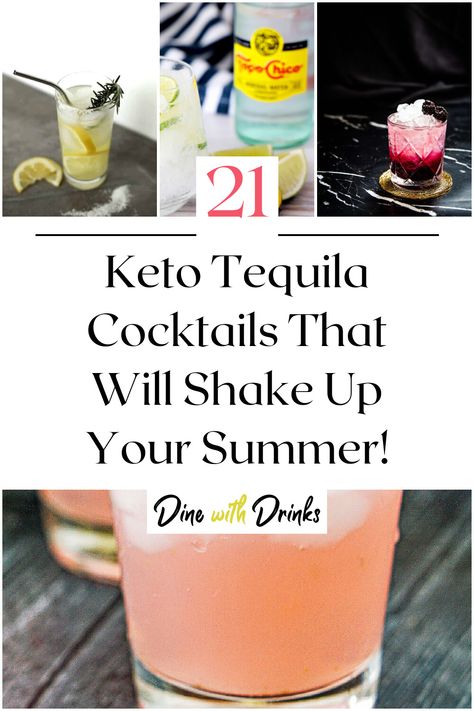 Collage of 4 keto tequila cocktails. Keto Tequila Drinks Easy, Tequilla Cocktails, Drinks Made With Tequila, Cocktail Shaker Recipes, Tequila Drinks Easy, Tequila Based Cocktails, Tequila Cocktail Recipes, Clean Cocktails, Tequila Drinks Recipes