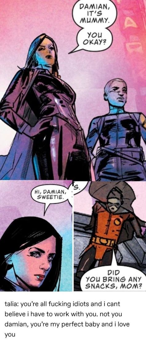 Damian And Talia Al Ghul, Damian Wayne And Nightwing, Damian Wayne And Talia Al Ghul, Talia Al Ghul And Damian Wayne, Al Ghul Family, Damian Wayne Memes, Damian And Talia, Nightwing And Damian, Talia And Damian