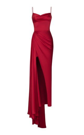 Simple Prom Dress Long, Dress Drape, Standard Dress, Red Prom, Satin Gown, Red Prom Dress, Long Prom Dress, Homecoming Dress, Custom Dresses