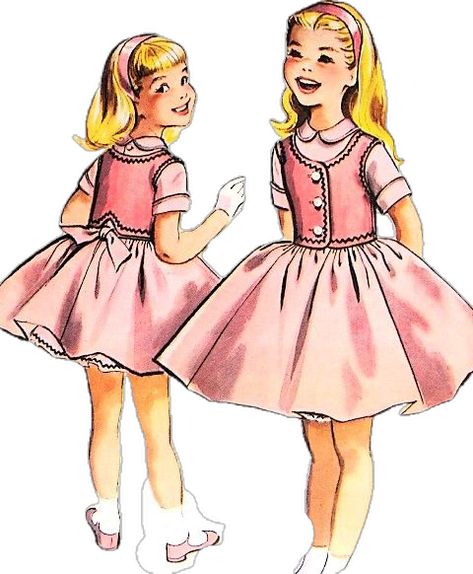 1950s Girl, Helen Lee, Petticoat Pattern, Vintage Clothes Patterns, Vestidos Anime, Vintage Girls Clothes, Childrens Sewing Patterns, Vintage Girls Dresses, Vintage Dress Patterns