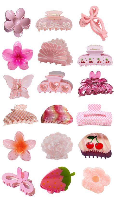 #hairclips #clawclips #pink Oreo Shake, Weirdcore Aesthetic, High Fashion Outfits, Girly Bags, Dream Gift, Hair Decorations, Fancy Jewellery, Island Girl, Flower Clip