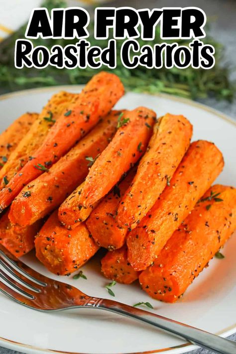 Baked Honey Glazed Carrots, Honey Glazed Carrots Oven, Honey Glazed Carrots Recipe, Air Fryer Carrots, Carrots In Oven, Honey Carrots, Glazed Carrots Recipe, Maple Glazed Carrots, Honey Glazed Carrots