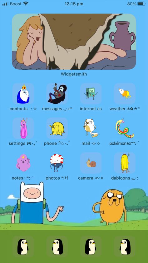 Adventure Time Themed Phone, Adventure Time Iphone Theme, Adventure Time Homescreen Layout, Adventure Time Phone Theme, Adventure Time Homescreen, Adventure Time Phone Wallpaper, Adventure Time Widget, Adventure Time Lockscreen, Adventure Time Wallpaper Iphone