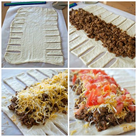 Taco Braid - a fun and easy way to eat a taco! Taco Braid, Smart School House, Smart School, Easy Taco, Homemade Tacos, Best Comfort Food, Homemade Taco Seasoning, School House, Cake Roll