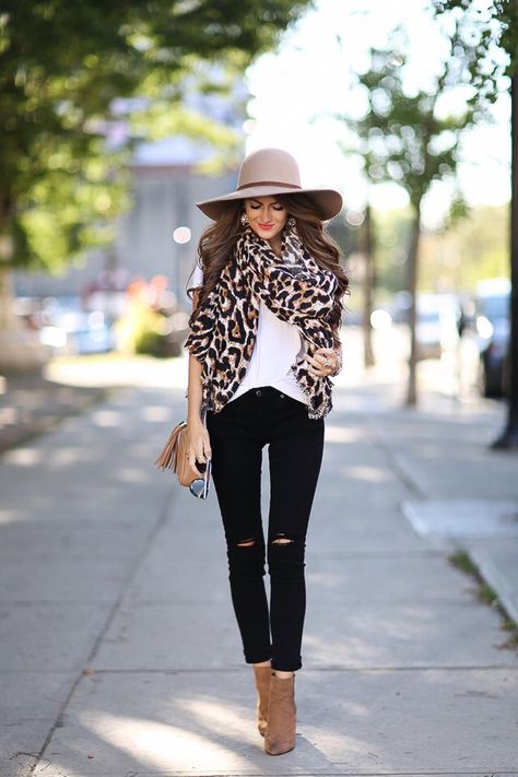 Leopard Scarf in Vermont Leopard Scarf Outfit, Caitlin Covington, Southern Curls And Pearls, Designer Clothing Brands, Leopard Scarf, Scarf Outfit, Fall Fashion Trends, Casual Fall Outfits, Mode Inspiration