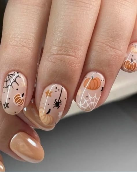 Holloween Nails, Halloween Acrylic Nails, Cute Halloween Nails, Pumpkin Nails, October Nails, Her Nails, Thanksgiving Nails, Halloween Nail Designs, Halloween Nail