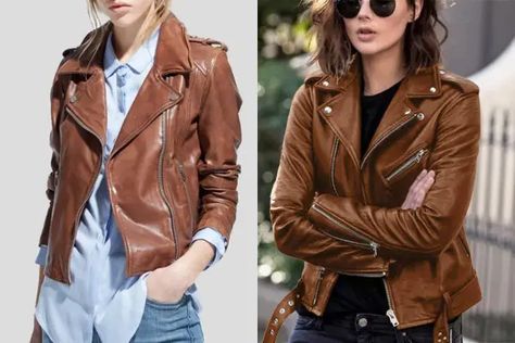 How to Style Brown Moto Jacket Motto Jacket Outfit Brown, Brown Moto Jacket Outfit, Brown Biker Jacket Outfit, Brown Leather Jacket Outfits Women, Chelsea Boot Outfit, Brown Leather Jacket Outfit, Womens Leather Jacket Outfit, Biker Jacket Style, Biker Jacket Outfit