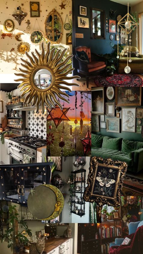 Whimsigothic Gallery Wall, Whimsigoth Gallery Wall, Eclectic Witch Aesthetic, Witch Aesthetic Home Decor, Secret Base, Cottagecore Home, Hippie Aesthetic, Eclectic Witch, Mazzy Star