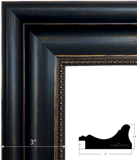 West Frames Montreal Rustic Lodge Distressed Black Gold Picture Frame 3" Wide | eBay Black And Gold Wall, Wall Picture Frame, Plexiglass Frames, Empty Frame, Rustic Picture Frames, Picture Frame Sizes, Empty Frames, Paintings Artwork, Hanging Picture Frames