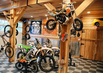 Tony says if we get a tiny house, he must have a shed for his dirt bike shop. I like this one. Dirt Bike Storage Ideas, Dirt Bike Storage Garage, Motocross Garage Ideas, Dirt Bike Shop Ideas, Dirt Bike Gear Storage, Dirt Bike Storage, Dirt Bike Garage, Bike Shop Ideas, Dirt Bike Shop