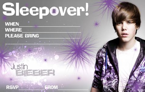 Justin Bieber Birthday Party, Funny Party Invitations, Birthday Invitations Aesthetic, Justin Bieber Birthday, Birthday Invitations Templates, Sleepover Invitation, Funny Birthday Invitations, Justin Bieber My World, Birthday Invitation Cards