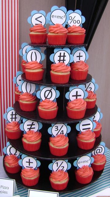 Maths Cupcakes Math Wedding Theme, Math Party Decorations, Math Themed Birthday Party, Math Themed Party, Math Cupcakes, Math Birthday Party, 30 Bday Ideas, Math Party, Birthday Gnomes