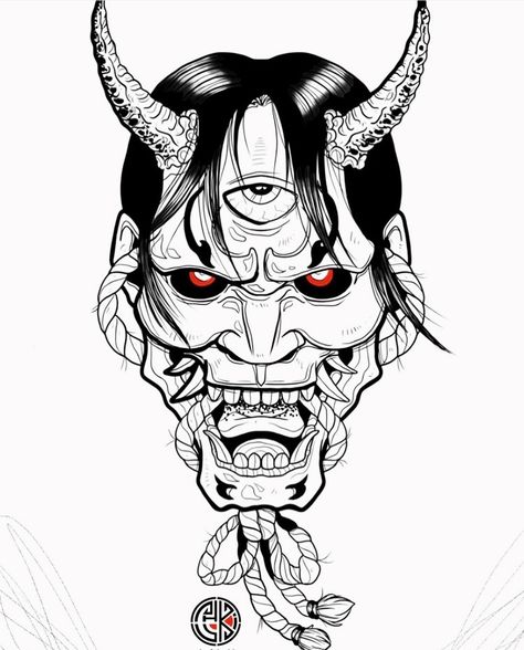 Japanese Tattoo Art Oni, Kabuki Tattoo, Hannya Maske Tattoo, Mascara Hannya, Hannya Maske, Ninja Tattoo, Oni Maske, Japanese Demon Tattoo, Japanese Mask Tattoo