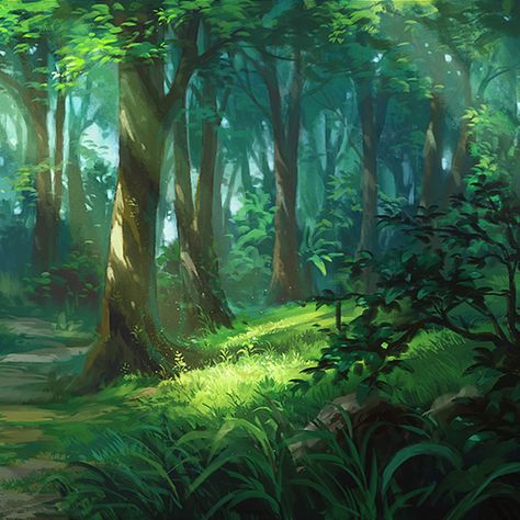 Floresta - Eld Forest Scenery, Scenery Landscape, Forest Background, Fantasy Forest, Anime Gifs, Fantasy Places, Forest Art, Fantasy Art Landscapes, Landscape Illustration