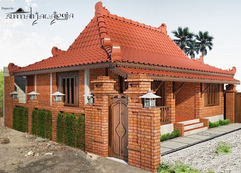 Desain Rumah Sederhana Jawa pada Menyenangkan Desain Rumah Sederhana Jawa 97 Menciptakan Ide Dekorasi Rumah Kecil untuk Desain Rumah Sederhana Jawa  dalam  cek di https://arcadiadesain.com/desain-rumah-sederhana-jawa/ Indonesian House, Bali House, Small House Design Exterior, Plans Architecture, Brick Exterior House, Vernacular Architecture, Dream Cottage, Brick Design, Country House Plans