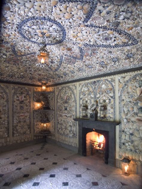 Cilwendeg Shell House, Pembrokeshire near the village of Boncath Airstream Lounge, Mermaid Palace, Shell Grotto, Garden Follies, Shell Mirrors, Seashell Decor, Art Walls, Shell House, Shell Game