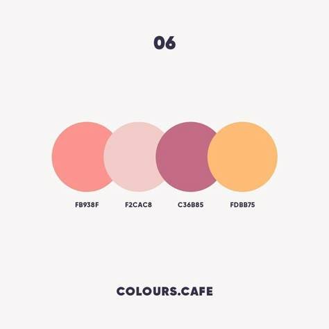 Colours 06 . #fb938f #f2cac8 #c36b85 #fdbb75 . #colors #color #colours #colour #palette #colorscheme #colourscheme #ui #colorful… Pantone Colour Palettes, Brand Color Palette, Palette Design, Palette Inspiration, Color Palette Design, Color Psychology, Colour Inspiration, Colour Board, Color Inspo