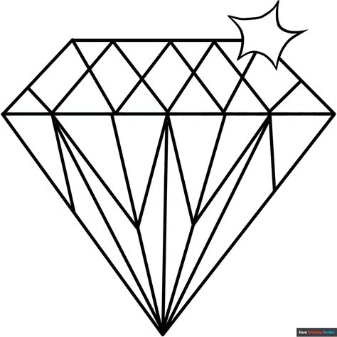 Free Diamond Coloring Page for Kids Easy Drawing Guides, Drawing Guides, Heart Coloring Pages, Diamond Picture, Coloring Ideas, Easy Jewelry, Printable Coloring Sheets, Online Coloring Pages, Drawing Tutorial Easy